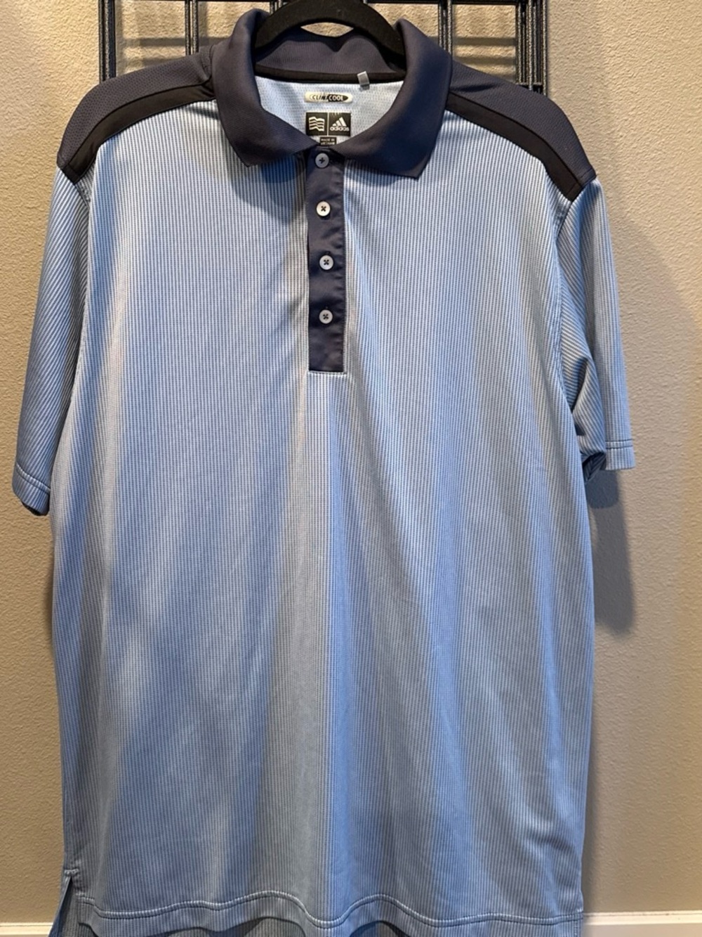 adidas Light Blue Polo with Navy Accents